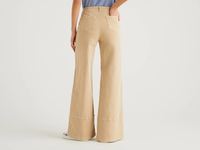 Benetton Online exclusive,  Schlaghose Mit Natürlicher Färbung,  taglia 38,  Beige,  Damen