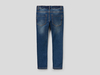 Benetton Online exclusive,  Skinny-fit-jeans Mit Vintage-effekt,  taglia L,  Blau,  Kinder