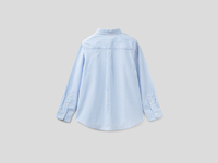 Benetton Online exclusive,  Sportliches Hemd Aus Reiner Baumwolle Mit Karomuster,  taglia XX,  Blassblau,  Kinder