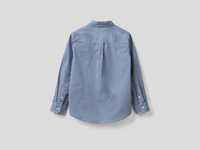 Benetton Online exclusive,  Sportliches Hemd Aus Reiner Baumwolle Mit Vichy-karo,  taglia XX,  Blau,  Kinder