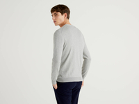 Benetton Online exclusive,  Strickjacke Aus 100% Baumwolle Mit V-ausschnitt,  taglia S,  Grau,  Herren