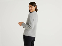 Benetton Online exclusive,  Strickjacke Aus 100% Baumwolle,  taglia L,  Grau,  Damen