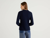 Benetton Online exclusive,  Strickjacke Aus 100% Baumwolle,  taglia S,  Dunkelblau,  Damen