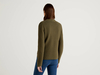 Benetton Online exclusive,  Strickjacke Aus 100% Baumwolle,  taglia S,  Militärgrün,  Damen