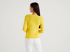 Benetton Online exclusive,  Strickjacke Aus Reiner % Baumwolle Mit Rundausschnitt,  taglia M,  Gelb,  Damen