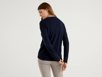 Benetton Online exclusive,  Strickjacke In Einer Cashmeremischung,  taglia M,  Dunkelblau,  Damen