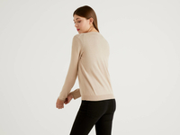 Benetton Online exclusive,  Strickjacke In Einer Cashmeremischung,  taglia S,  Beige,  Damen