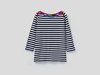 Benetton Online exclusive,  T-shirt Aus Reiner Baumwolle Mit 3/4-ärmeln,  taglia L,  Dunkelblau,  Damen