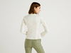 Benetton Online exclusive,  Taillierter Blazer Aus Stretchiger Baumwolle,  taglia 48,  Cremeweiss,  Damen