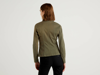 Benetton Online exclusive,  Taillierter Blazer Aus Stretchiger Baumwolle,  taglia 48,  Militärgrün,  Damen
