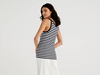 Benetton Online exclusive,  Top Aus 100% Baumwolle Mit Schwarzen Streifen,  taglia XL,  Schwarz,  Damen