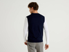 Benetton Online exclusive,  Weste Aus Reiner Baumwolle Mit Knöpfen,  taglia M,  Dunkelblau,  Herren