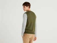 Benetton Online exclusive,  Weste Aus Reiner Baumwolle Mit Knöpfen,  taglia M,  Militärgrün,  Herren