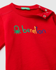 Benetton,  Overall Aus Bio-baumwolle,  taglia 62,  Rot,  Kinder