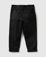 Benetton,  Paperbag-hose Aus Twill,  taglia EL,  Schwarz,  Kinder