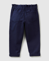 Benetton,  Paperbag-hose Aus Twill,  taglia KL,  Dunkelblau,  Kinder