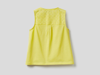 Benetton,  Ärmellose Bluse Aus 100% Baumwolle,  taglia XL,  Vanille,  Kinder