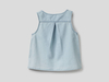 Benetton,  Ärmellose Bluse Mit Knoten,  taglia L,  Hellblau,  Kinder