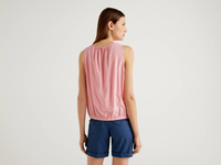 Benetton,  Ärmellose Bluse Mit Raffungen,  taglia S,  Pink,  Damen
