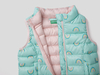 Benetton,  Ärmellose Weste Mit Musterprint,  taglia 82,  Türkisblau,  Kinder