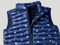 Benetton,  Ärmellose Weste Mit Print,  taglia M,  Dunkelblau,  Kinder
