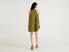 Benetton,  Ärmelloses Kleid In Trapezform,  taglia M,  Militärgrün,  Damen