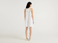 Benetton,  Ärmelloses Kleid In Trapezform,  taglia M,  Weiss,  Damen
