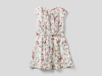 Benetton,  Ärmelloses Kleid Mit Blumenprint,  taglia XL,  Weiss,  Kinder