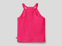 Benetton,  Ärmelloses Top Aus Stretchiger Baumwolle,  taglia M,  Fuchsia,  Kinder