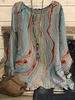 Damen Abstrakt Frühling/Herbst Lässig Polyester Täglich Weit Rundhals Regelmäßig H-Linie Shirts