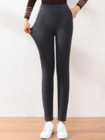 Damen Basics Unifarben Frühling/Herbst Hohe Taille Schwer Formal Lammwolle Lang Lang Leggings