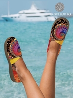 Damen Ethnisch Alle Jahreszeiten Urlaub Print Täglich Flach Segeltuch Bestseller Gummi Tief Mund Einzeln Schuhe