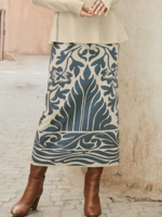 Damen Ethnisch Ethnisch Frühling/Herbst Normal Schwer Keine Elastizität Urlaub Maxikleid H-Linie Rock