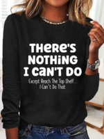 Damen Frühling/Herbst Einfach Textbriefe Mikroelastizität Täglich Regelmäßige Passform Langarm Baumwollmischung H-Linie Shirts