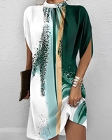 Damen Lässig Abstrakt Sommer Normal Keine Elastizität Weit Kurz Regelmäßig Nein Kleider