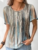 Damen Lässig Abstrakt Sommer Weit Standard Kurzarm Rundhals Regelmäßig Regelmäßig Shirts