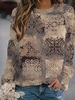 Damen Lässig Ethnisch Herbst Mikroelastizität Weit Jersey Bestseller Rundhals Regelmäßig Sweatshirts