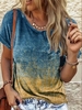 Damen Lässig Farbverlauf Sommer Täglich Weit Standard Rundhals Regelmäßig Regelmäßig T-Shirts