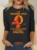 Damen Lässig Frühling/Herbst Halloween Mikroelastizität Regelmäßige Passform Jersey Halloween Langarm Rundhals T-Shirts