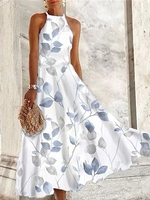 Damen Lässig Geblümt Sommer Spaghettiträger Normal Weit Ärmellos H-Linie Regelmäßig Kleider