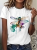 Damen Lässig Sommer Libelle Baumwolle Täglich Weit Bestseller Regelmäßig Regelmäßig T-Shirts