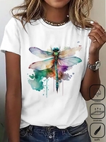 Damen Lässig Sommer Libelle Baumwolle Täglich Weit Bestseller Regelmäßig Regelmäßig T-Shirts