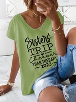 Damen Lässig Sommer Satz V-Ausschnitt Mikroelastizität Bestseller Kurzarm Regelmäßig PEC Shirts