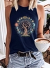 Damen Lässig Sommer Stern Täglich Ärmellos Weit Rundhals Baumwollmischung Regelmäßig Tanktop Blusen & Shirts