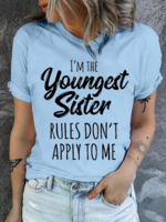 Damen Lässig Sommer Textbriefe Baumwolle Keine Elastizität Täglich Rundhals H-Linie Regelmäßig T-Shirts