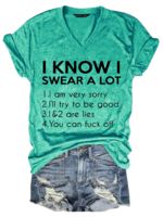 Damen Lässig Sommer Textbriefe Leicht Mikroelastizität Party Weit Kurzarm H-Linie T-Shirts