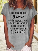 Damen Lässig Sommer Textbriefe Täglich Kurzarm Baumwollmischung Regelmäßig H-Linie Regelmäßig T-Shirts