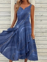 Damen Lässig Sommer zufällig Print Polyester Normal Keine Elastizität Weit Bestseller EG Kleider