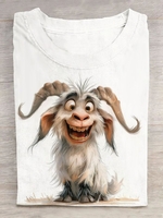 Damen Lässig Tier Sommer Baumwolle Weit Kurzarm Regelmäßig Regelmäßig Ja T-Shirts