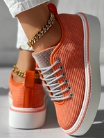 Damen Lässig Unifarben Alle Jahreszeiten Täglich Flach Stoff Stoff Gummi Schnürung Skate-Schuhe